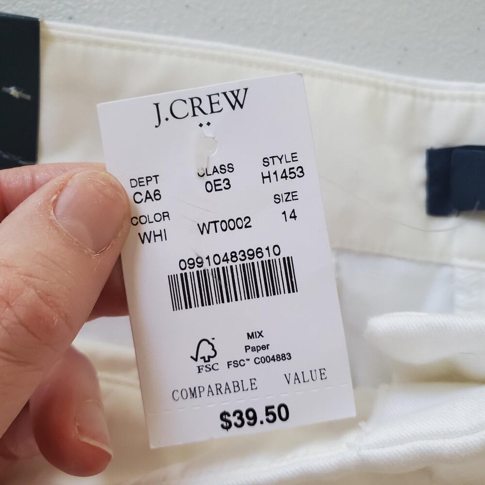 J.Crew Shorts Womens 14 White Chino Classic Slant Pockets Style H1453 Casual - Picture 3 of 9